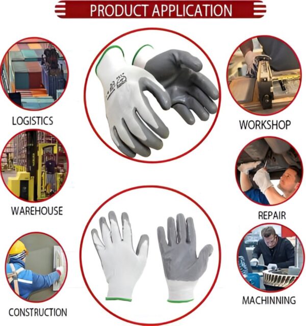 Nitrile Coated Safety Gloves for Men Industrial Gloves - Hand Gloves for Men - Gardening Gloves - Working Gloves for Men - Rubber Gloves for Gardening Work - Anti Cut Resistant Gloves - Image 7