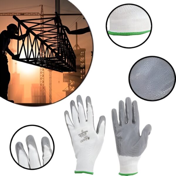 Nitrile Coated Safety Gloves for Men Industrial Gloves - Hand Gloves for Men - Gardening Gloves - Working Gloves for Men - Rubber Gloves for Gardening Work - Anti Cut Resistant Gloves - Image 4