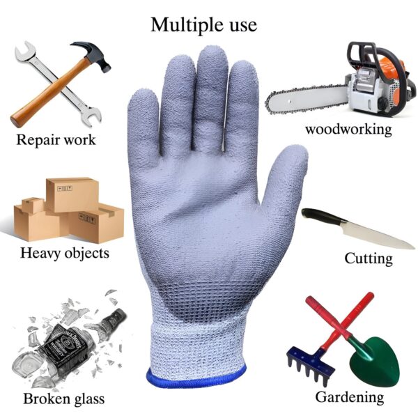 Nitrile Coated Safety Gloves for Men Industrial Gloves - Hand Gloves for Men - Gardening Gloves - Working Gloves for Men - Rubber Gloves for Gardening Work - Anti Cut Resistant Gloves - Image 3
