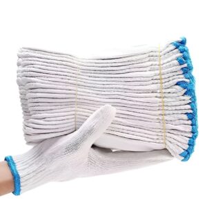 Cotton Knitted Safety Protection Grip Work Gloves for Painter Machanic Industrial Warehouse Gardening Men Women Industry Protect Knitted Cotton Work Gloves