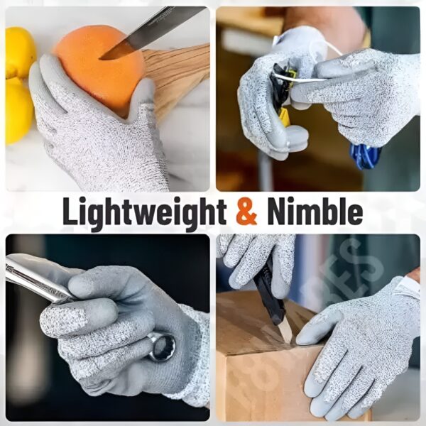 Cotton Anti Cut Resistant Level 5 Protection Kitchen Gloves For Cutting Vegetables-Hand Gloves For Kitchen Gloves For Cooking Home, Restaurants, Chef Cut-Proof Safety Gloves - Image 5