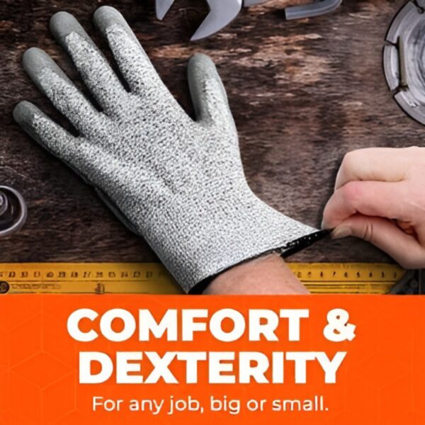 Cotton Anti Cut Resistant Level 5 Protection Kitchen Gloves For Cutting Vegetables-Hand Gloves For Kitchen Gloves For Cooking Home, Restaurants, Chef Cut-Proof Safety Gloves - Image 4