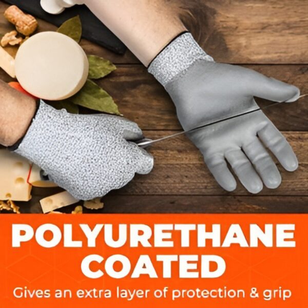 Cotton Anti Cut Resistant Level 5 Protection Kitchen Gloves For Cutting Vegetables-Hand Gloves For Kitchen Gloves For Cooking Home, Restaurants, Chef Cut-Proof Safety Gloves - Image 2