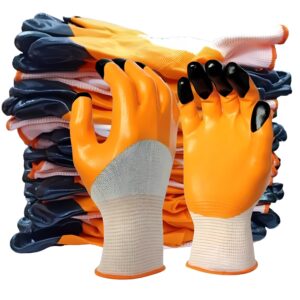 Tiger Print Multi Purpose Heavy Duty Reusable Washable Coated Work Safety Hand Gloves For Gardening Industrial Construction Agricultural Cleaning For Men & Women