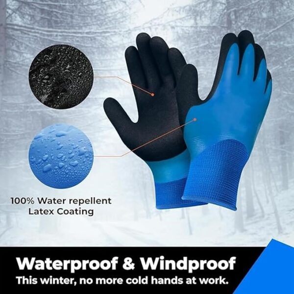 Waterproof Winter Work Gloves for Men and Women, Cut Resistant Touch screen, Freezer Gloves, Thermal Insulated, Gardening Agriculture Multi Purpose Gloves - Image 5