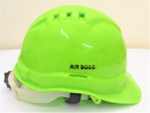 Green Airboos Safety Helmet With Ratchet Type