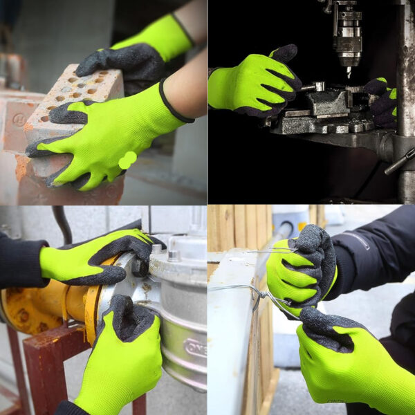 Crinkle Latex Coated Anti Cut Heat Resistant Work Glove for Construction Industrial Kitchen Gardening Gloves For Men and Women - Image 5