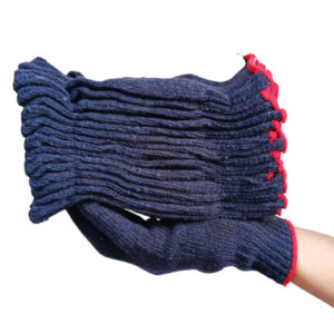 100% Cotton Knitted Safety Protection Grip Work Gloves for Machanic Industrial Warehouse Gardening Unisex Knitted Cotton Work Gloves