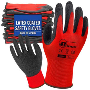 Latex Crinkle Coated Safety Gloves for Men Industrial Gloves - Hand Gloves for Men - Gardening Gloves - Working Gloves for Men - Rubber Gloves for Gardening Work - Anti Cut Resistant Gloves