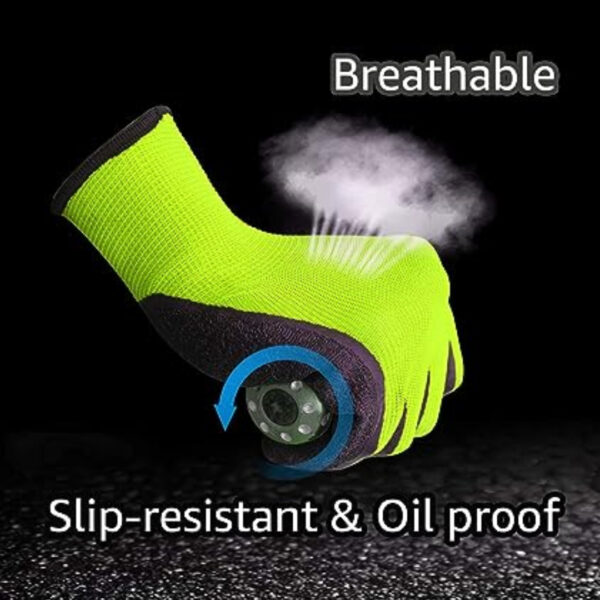 Crinkle Latex Coated Anti Cut Heat Resistant Work Glove for Construction Industrial Kitchen Gardening Gloves For Men and Women - Image 3