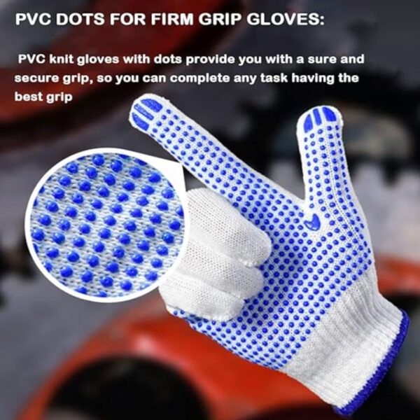 Dotted Cotton Safety Hand Work Gloves for Better Grip Industrial Construction Gardening Assembling General Purpose Use Safety Hand Gloves - Image 2