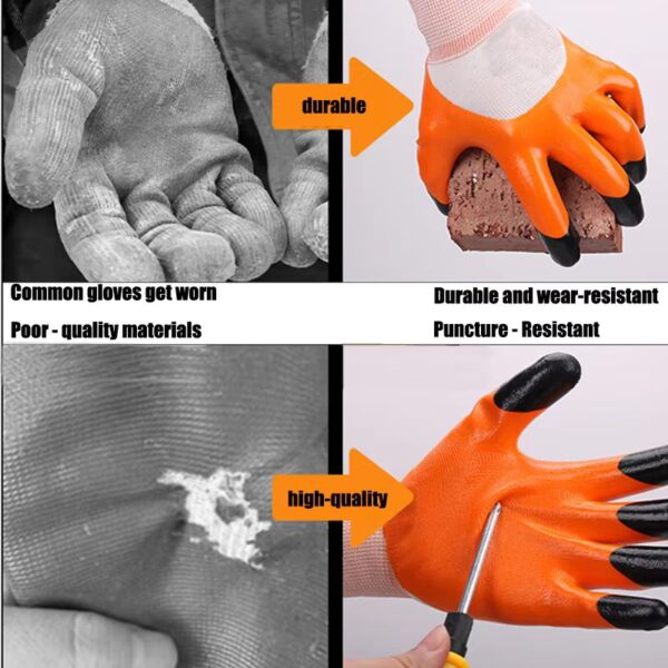 Tiger Print Multi Purpose Heavy Duty Reusable Washable Coated Work Safety Hand Gloves For Gardening Industrial Construction Agricultural Cleaning For Men & Women - Image 5